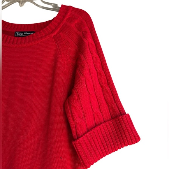 Red sweater dress by Jessica Howard size medium midi below the knee - Picture 5 of 12